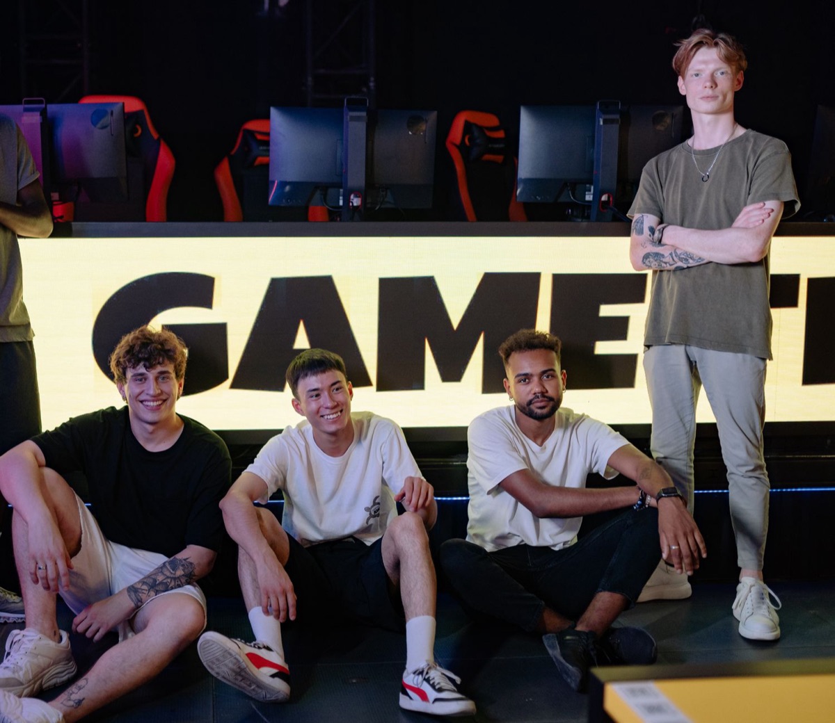 Large scale mobile esports competition stage with bright lights