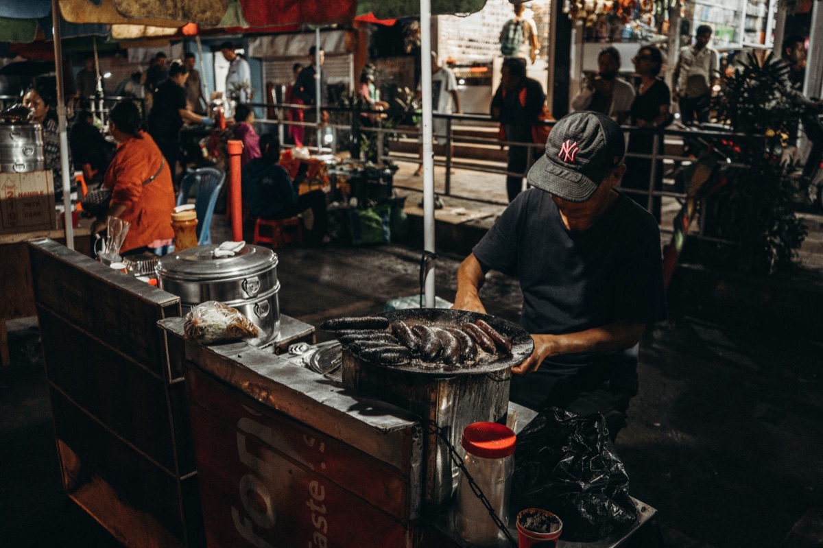 Street vendor selling lechon