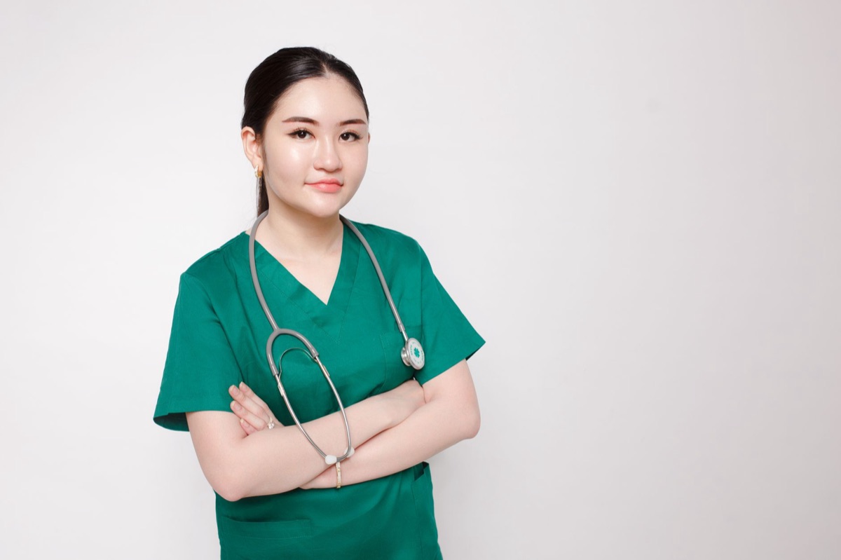 Filipino nurse with stethoscope