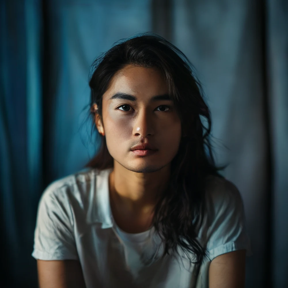 Filipino YouTuber in studio with backdrop