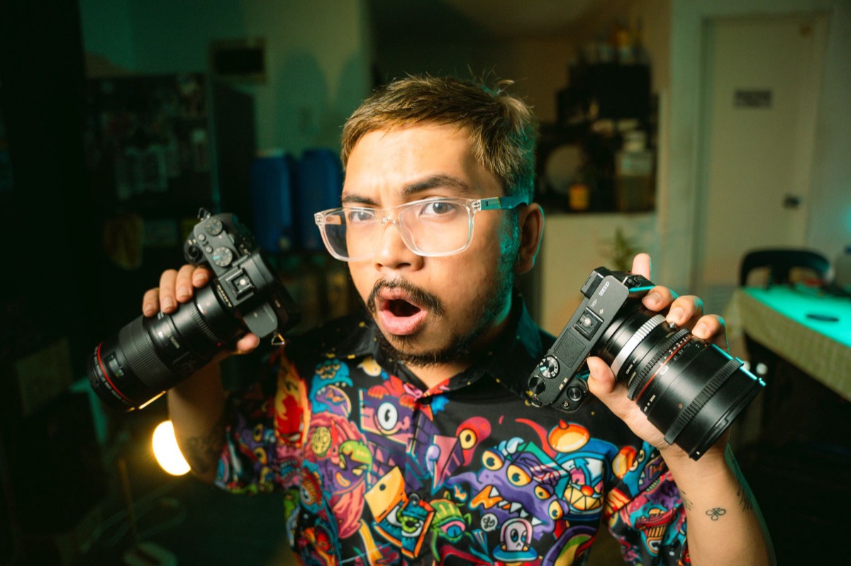 Filipino YouTuber with camera