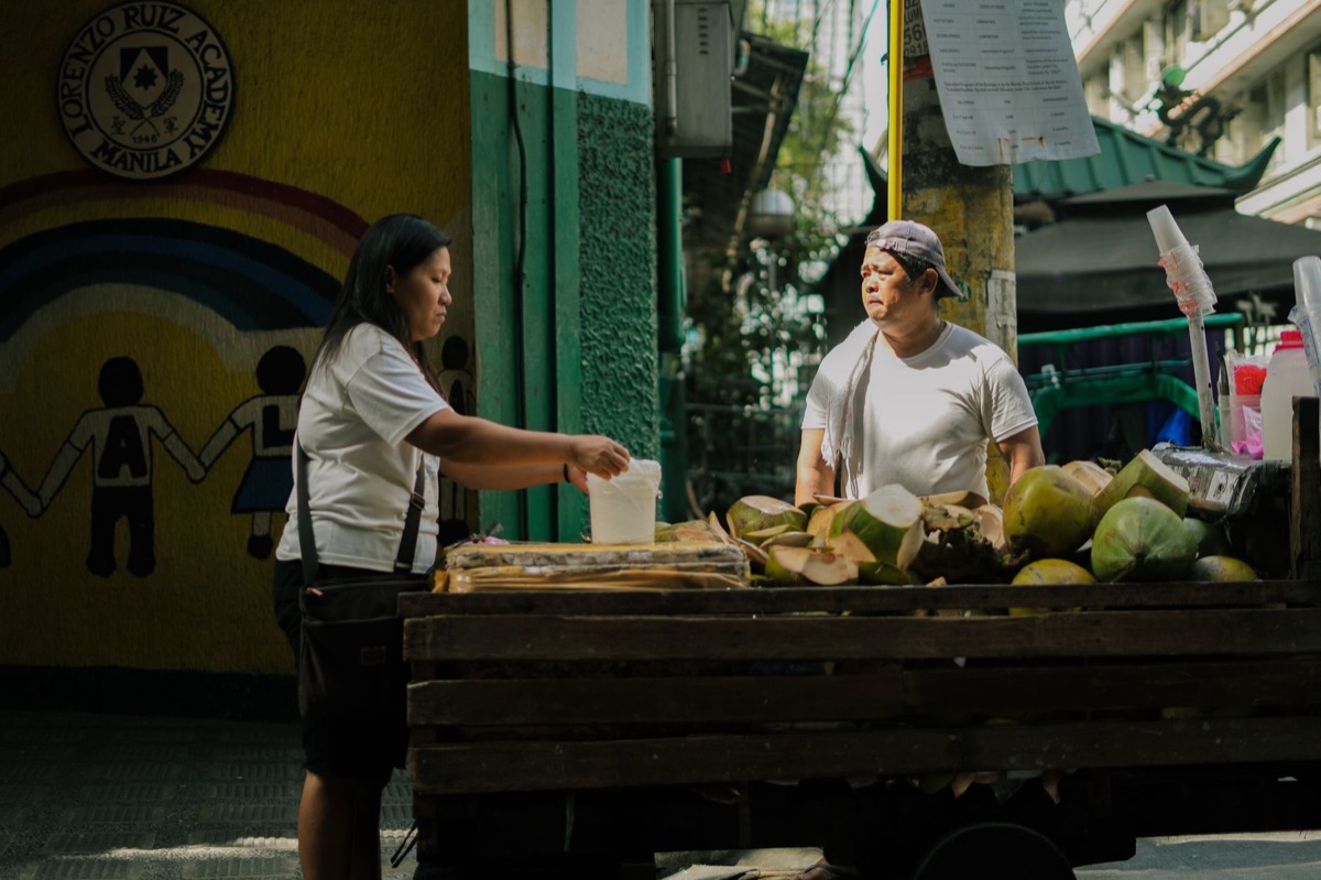 Filipino market with healthy foods