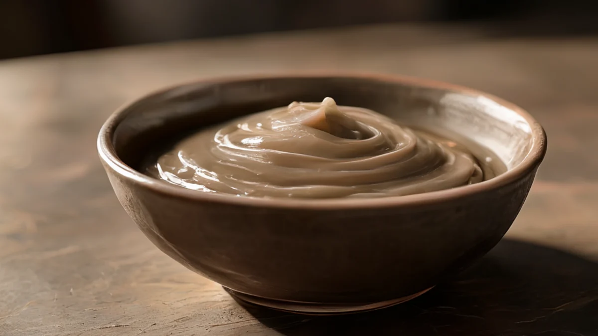 Une bouteille de pâte miso, un condiment japonais fait de soja, blé et sel fermentés.