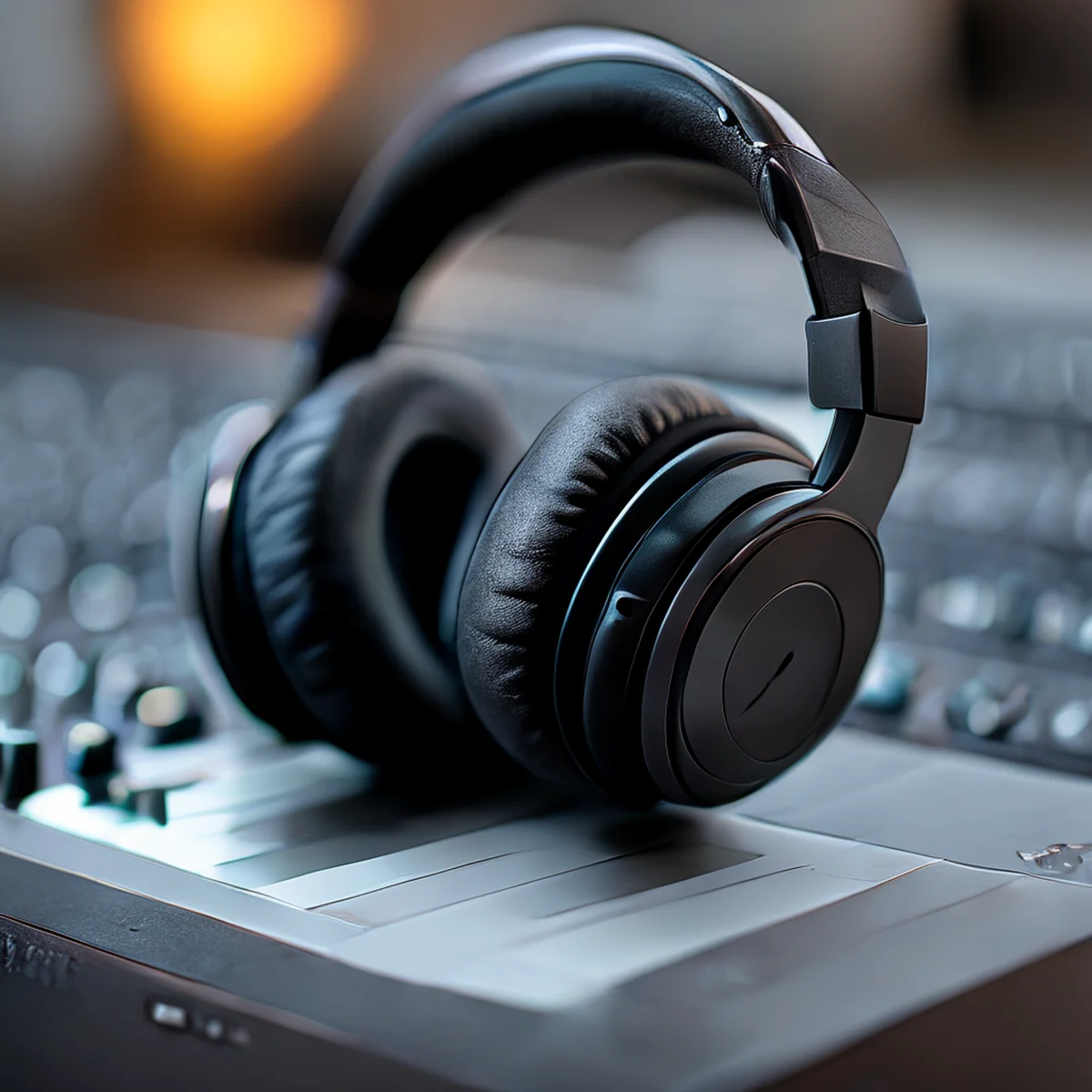 Studiohoorner op een mixboard
